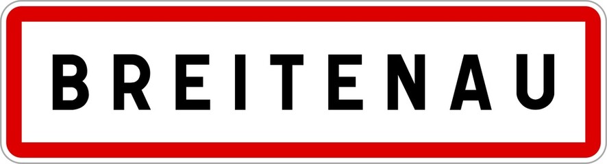 Panneau entrée ville agglomération Breitenau / Town entrance sign Breitenau