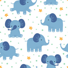 Obraz na płótnie Canvas Blue elephants baby background