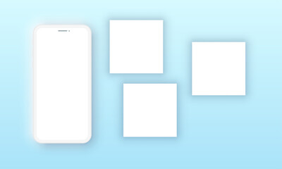 Social Media Carousel Simple Template Account Page Blue