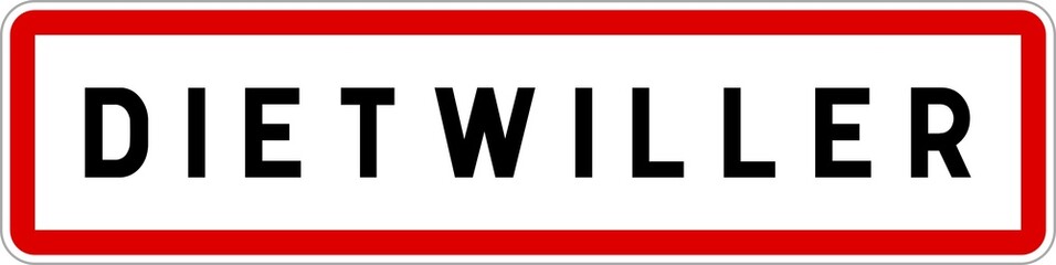 Panneau entrée ville agglomération Dietwiller / Town entrance sign Dietwiller