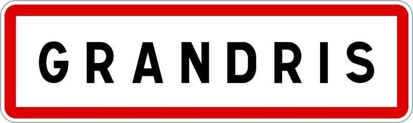 Panneau entrée ville agglomération Grandris / Town entrance sign Grandris