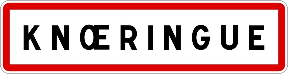 Panneau entrée ville agglomération Knœringue / Town entrance sign Knœringue