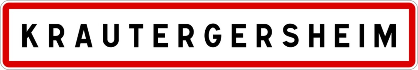 Panneau entrée ville agglomération Krautergersheim / Town entrance sign Krautergersheim