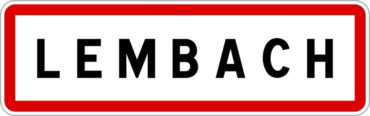 Panneau entrée ville agglomération Lembach / Town entrance sign Lembach