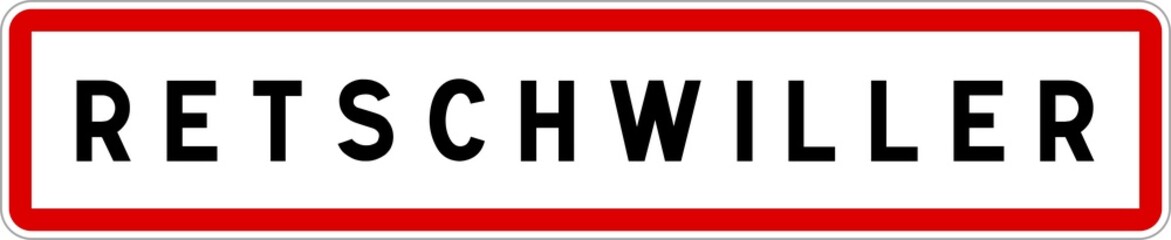 Panneau entrée ville agglomération Retschwiller / Town entrance sign Retschwiller