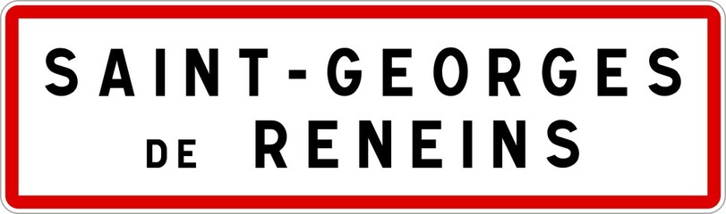 Panneau entrée ville agglomération Saint-Georges-de-Reneins / Town entrance sign Saint-Georges-de-Reneins