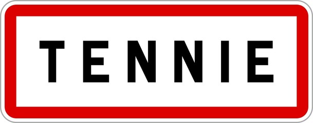 Panneau entrée ville agglomération Tennie / Town entrance sign Tennie