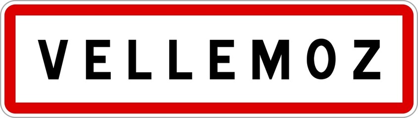 Panneau entrée ville agglomération Vellemoz / Town entrance sign Vellemoz
