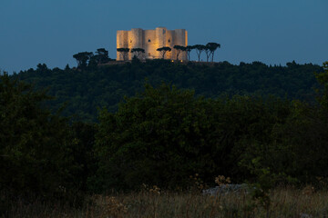 Castel del Monte, castle built in an octagonal shape by the Holy Roman Emperor Frederick II in the 13th century in Apulia region, Italy