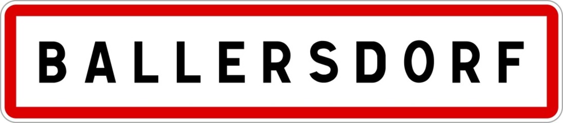 Panneau entrée ville agglomération Ballersdorf / Town entrance sign Ballersdorf