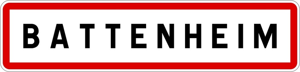 Panneau entrée ville agglomération Battenheim / Town entrance sign Battenheim