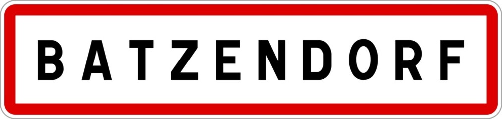 Obraz premium Panneau entrée ville agglomération Batzendorf / Town entrance sign Batzendorf