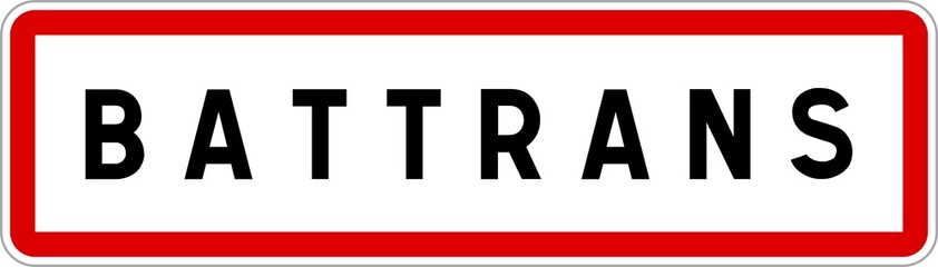 Panneau entrée ville agglomération Battrans / Town entrance sign Battrans