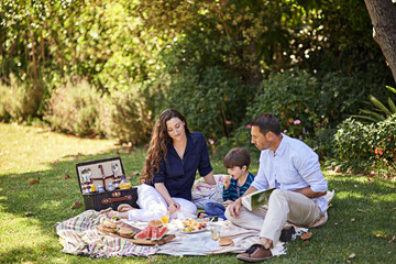 Family picnics are the best. Shot of a family enjoying a picnic together.