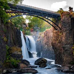 Scenery of the Great Falls in the Paterson Great Falls National Historical Park, New Jersey, USA