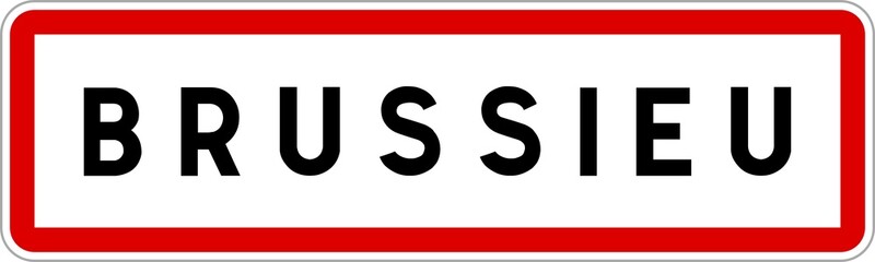 Panneau entrée ville agglomération Brussieu / Town entrance sign Brussieu