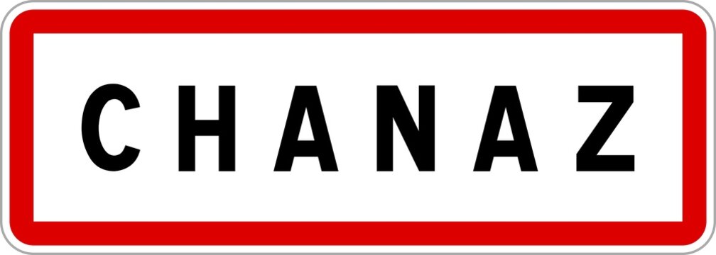 Panneau entr&eacute;e ville agglom&eacute;ration Chanaz / Town entrance sign Chanaz