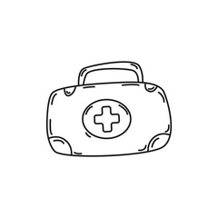 Black and white medical doodle element_29