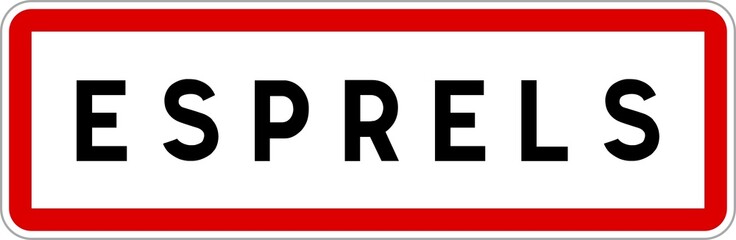 Panneau entrée ville agglomération Esprels / Town entrance sign Esprels