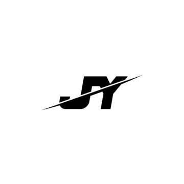 Flat minimal initial JY letter logo with creative cut design inspiration
