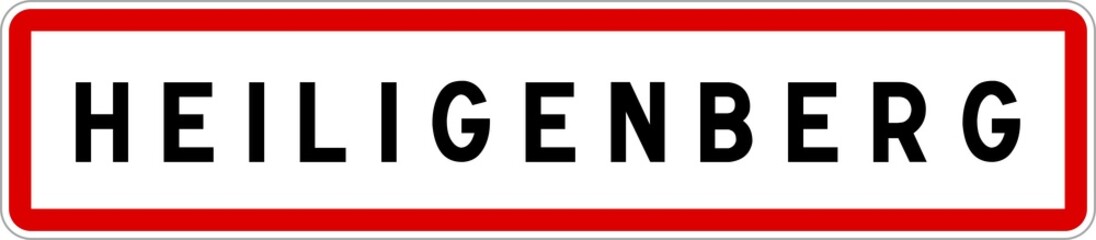 Panneau entrée ville agglomération Heiligenberg / Town entrance sign Heiligenberg