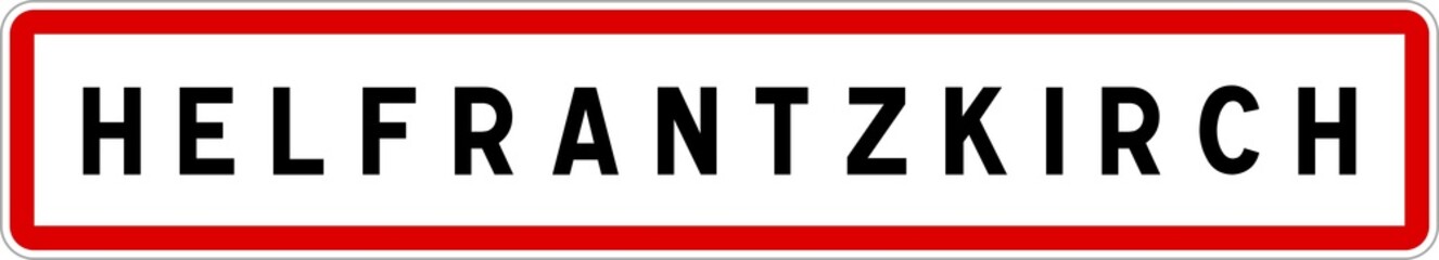 Panneau entrée ville agglomération Helfrantzkirch / Town entrance sign Helfrantzkirch