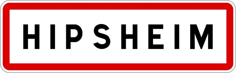 Panneau entrée ville agglomération Hipsheim / Town entrance sign Hipsheim