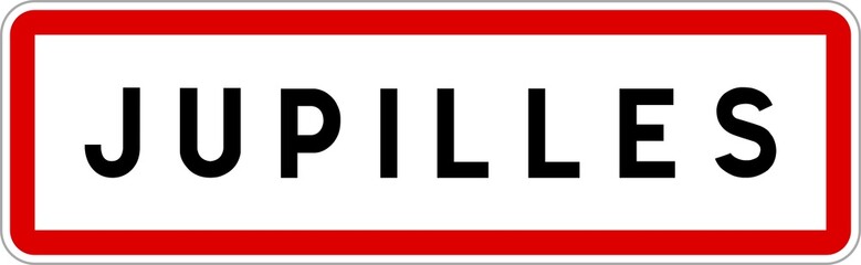 Panneau entrée ville agglomération Jupilles / Town entrance sign Jupilles