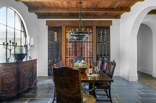 Formal Dining Room With Wine Cellar