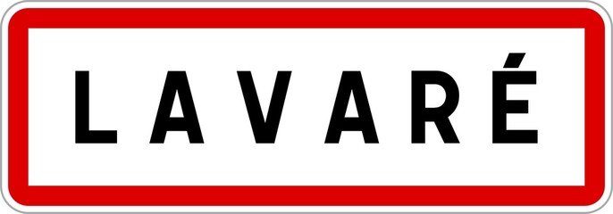 Obraz premium Panneau entrée ville agglomération Lavaré / Town entrance sign Lavaré