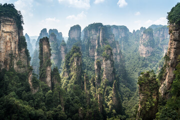 Natural scenery of Zhangjiajie national forest park, a world natural heritage site - obrazy, fototapety, plakaty