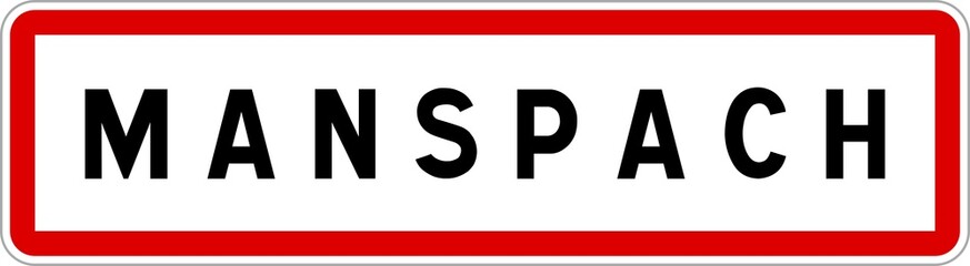 Panneau entrée ville agglomération Manspach / Town entrance sign Manspach