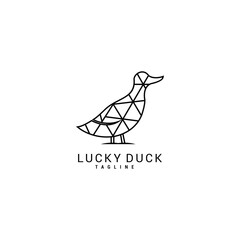 Duck logo icon design template flat vector Premium Vector