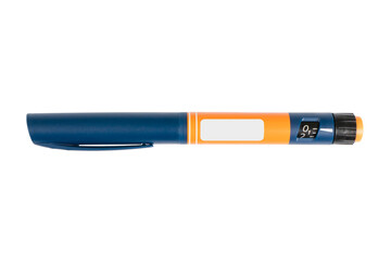 Insulin pen isolated on white background. Diabetes devices isolated. injector pen for treatment...