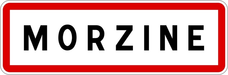 Panneau entrée ville agglomération Morzine / Town entrance sign Morzine - obrazy, fototapety, plakaty
