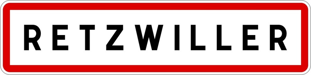 Panneau entrée ville agglomération Retzwiller / Town entrance sign Retzwiller