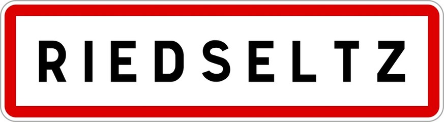 Panneau entrée ville agglomération Riedseltz / Town entrance sign Riedseltz