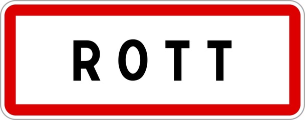 Panneau entrée ville agglomération Rott / Town entrance sign Rott