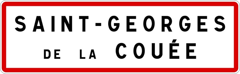 Panneau entrée ville agglomération Saint-Georges-de-la-Couée / Town entrance sign Saint-Georges-de-la-Couée