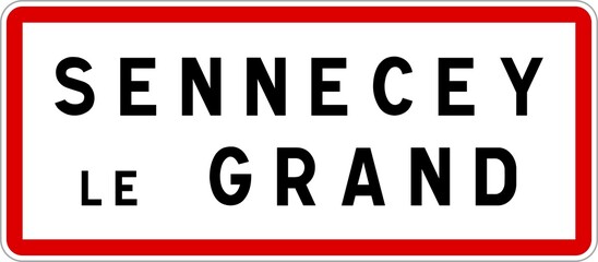 Panneau entrée ville agglomération Sennecey-le-Grand / Town entrance sign Sennecey-le-Grand