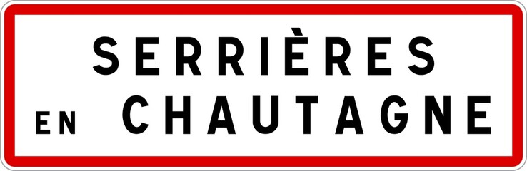 Panneau entrée ville agglomération Serrières-en-Chautagne / Town entrance sign Serrières-en-Chautagne