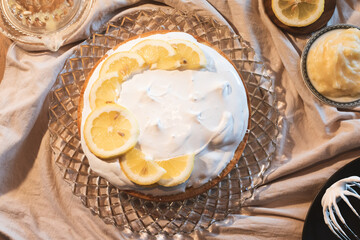 lemon pie, top view, ideal for recipes