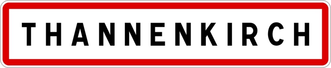 Fototapeta premium Panneau entrée ville agglomération Thannenkirch / Town entrance sign Thannenkirch