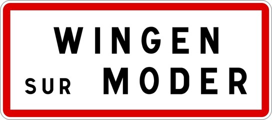 Panneau entrée ville agglomération Wingen-sur-Moder / Town entrance sign Wingen-sur-Moder