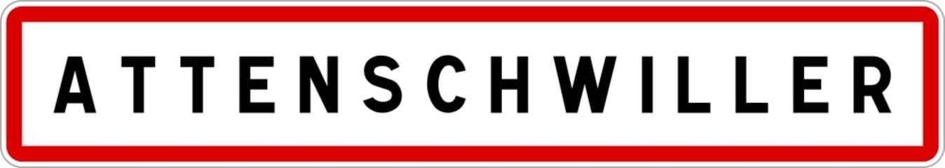 Panneau entrée ville agglomération Attenschwiller / Town entrance sign Attenschwiller