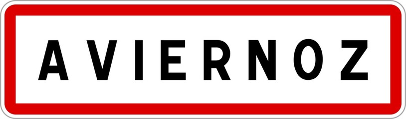 Panneau entrée ville agglomération Aviernoz / Town entrance sign Aviernoz