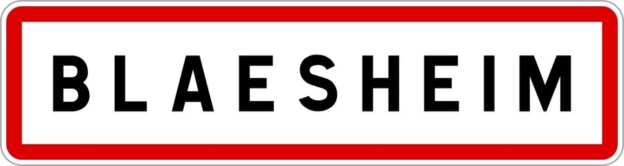Panneau entrée ville agglomération Blaesheim / Town entrance sign Blaesheim