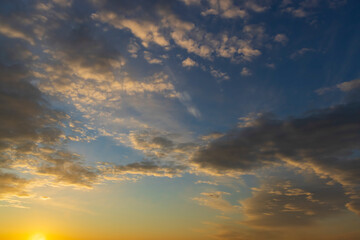Beautiful sky with cloud before sunset