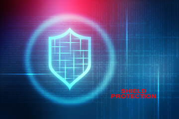 2d illustration Security concept - shield