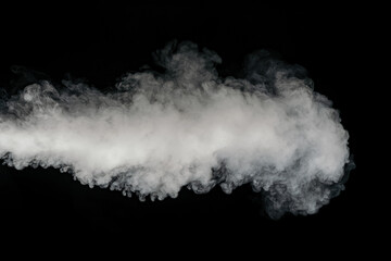 steam of smoke of a e-cigarette on black background concept image - obrazy, fototapety, plakaty